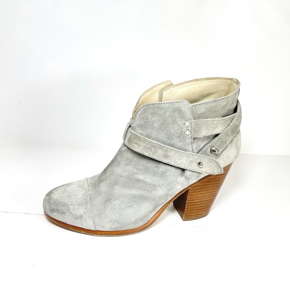 rag & bone Shoes - Rag & Bone Womens Ankle Boots Gray Suede Straps Size 39.5 US 9.5